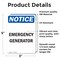 Signmission Emergency Generator, 3.5 in W x Rectangle, Vinyl Decal OS-2PACK-NS-D-35-V-11856 - alternate 2